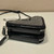 Prada 1NR015 Embellished satin and leather mini-pouch Black
