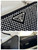 Prada 1NR015 Embellished satin and leather mini-pouch Black
