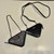 Prada 1NR015 Embellished satin and leather mini-pouch Black