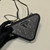 Prada 1NR015 Embellished satin and leather mini-pouch Black
