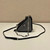 Prada 1NR015 Embellished satin and leather mini-pouch Black