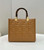 Fendi 8BH394 Fendi Sunshine Small Tan leather shopper Printer FF