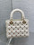Dior M0531 Small Lady Dior Bag White Cannage Lambskin with Gold-Finish Butterfly Studs