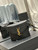 YSL 710080 June Box Bag In Quilted Crocodile Printer Leather Black