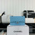 Chanel A01112 Flap Classic Handbag Grained Calfskin & Silver-Tone Metal Blue