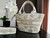 Dior M1328 Hat Basket Bag White and Gold-tone Gradient Butterflies Embroidery