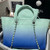 Chanel AS3351 Shopping Bag Shaded Calfskin & Silver-Tone Metal Blue & Light Blue