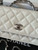 Chanel AP3645 Woc Wallet on Chain White Shiny Crumpled Calfskin Strass & Ruthenium Finish Metal