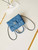 Chanel AS4711  Kelly Bag Calfskin gold tone metal Blue