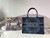 Dior M1296 Small Dior Book Tote Navy Blue Dior Constellation Embroidery