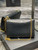 YSL 553804 Saint Laurent Reversible Medium Kate in Crocodile Leather Black