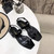 YSL Cassandra Flat Sandals Leather With Monogram Black 30133 - luxibagsmall
