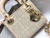 Dior M0505 Mini Dior Lady Bag Apricot Metallic Cannage Lambskin with Embroidered Beads