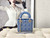 Dior M0505 Mini Dior Lady Bag Blue Metallic Cannage Lambskin with Beaded Embroidery