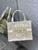Dior M1265 Small Book Tote Black  Biege Dior Petites Fleurs Embroidery M9626