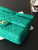Chanel AS4199 Clutch Wool Jersey & Gold-Tone Metal Dark Green