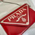 Prada 1BH189 Brushed leather shoulder bag Red