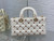 Dior M0540 Medium Lady D-Joy Bag  White Cannage Lambskin with Gold-Finish Butterfly Studs