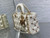 Dior M0540 Medium Lady D-Joy Bag  White Cannage Lambskin with Gold-Finish Butterfly Studs