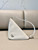 Prada 1NQ043 Triangle leather pouch White