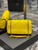 YSL 515821 Jamie Leather-Trimmed Raffia Shoulder Bag Yellow