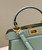 Fendi 8BN335 Peekaboo ISeeU Petite Turquoise Padded Nappa Leather Bag