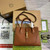 Gucci 727810 Jackie 1961 Small Natural Grain Tote Bag Brown