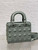 Dior M0538 Small Lady Dior Bag Matte Gray Cannage Calfskin with Diamond Motif