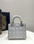Dior M0538 Small Lady My ABCDior Bag Metallic Silver-Tone Cannage Calfskin