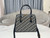 Dior M8675 Medium Boston bag Navy blue box Oblique Embroidery and Smooth Calfskin