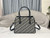 Dior M8675 Medium Boston bag Navy blue box Oblique Embroidery and Smooth Calfskin