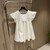 Dior Women's Ruffled flying sleeve A-line doll-fit shirt top D60021
