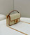 Fendi 8BS017 Mini Baguette Apricot canvas bag with FF embroidery 0159BS