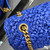 YSL 515821 Jamie Leather-Trimmed Raffia Shoulder Bag Blue