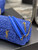 YSL 515821 Jamie Leather-Trimmed Raffia Shoulder Bag Blue