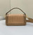 Fendi 8BR600 Baguette Sand and Brown interlaced leather and raffia bag 8630