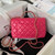 Chanel AS4141 Camellia Embossed With top Handle Bag Rose Red