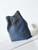 Chanel 22 AS3260 Small Handbag Velvet Navy Blue Gold