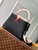 LV M21043 Louis Vuitton Capucines BB Handbag Black / Greige Doux / Scarlet