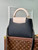 LV M21043 Louis Vuitton Capucines BB Handbag Black / Greige Doux / Scarlet