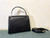 Valentino WB0K58ILK Medium One Stud Grainy Calfskin Handbag Black