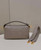 Fendi 8BR600 Baguette Medium Gray leather 0135M bag