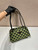 Prada 1BA368 From The Runway Small embroidered fabric Prada Symbole bag Black Ivy Green