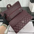Chanel A01112 Flap Classic 11.12 Handbag Grained Calfskin & Silver-Tone Metal Wine Red