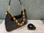 Valentino V0570 Stud Sign Grainy Calfskin Hobo Bag Black