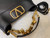 Valentino V0570 Stud Sign Grainy Calfskin Hobo Bag Black