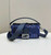 Fendi 8BR600 Medium Baguette Dark and mid blue sequin and leather bag 8601