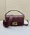 Fendi 8BR600 Baguette Medium leather 0135M bag Wine Red
