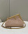 Fendi 8BP129 Fendi First Small Beige raffia macrame bag Apricot
