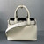 Prada 1BA434 White Prada Buckle Medium Leather Handbag With Belt